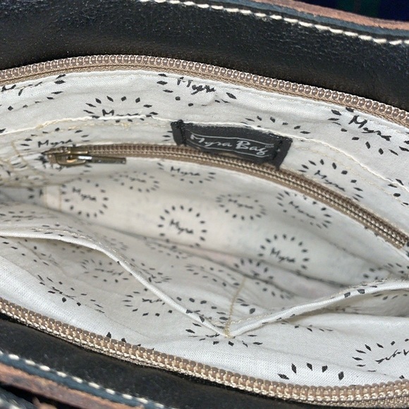 Myra Bag Crossbody West Southwest Rubious Leather Crossbody Bag with Long Fringe - Picture 9 of 16